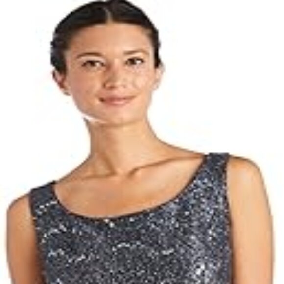 New 3 Piece Shimmery Long Sheer Scalloped Lace Jacket,  Lace TankTop & Pants Sz8 - Picture 3 of 16